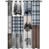 Kazynee Rustic Bear Deer Blackout Curtains for Bedroom,Retro Farmhouse Forest