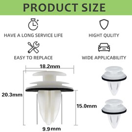 JAZOKA 50 Pcs Car Trim Clips Plastic Fasteners Universal Auto Panel Fixing Clips Plastic Push Rivets Car Door Retainer Mounting Clips for Car Boots Interior Doors Bumper, White Auto Parts