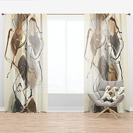 DesignQ Blackout Curtains 'Gold Glam Squares IV' Curtains for Bedroom, Curtains for Living Room, Curtains & Drapes - Thermal Insulated -Single Panel -52x84