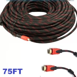 Unbranded Braided 75FT HDMI Cable v1.4 Ultra HD 1080p 3D High Speed with Ethernet HEC ARC