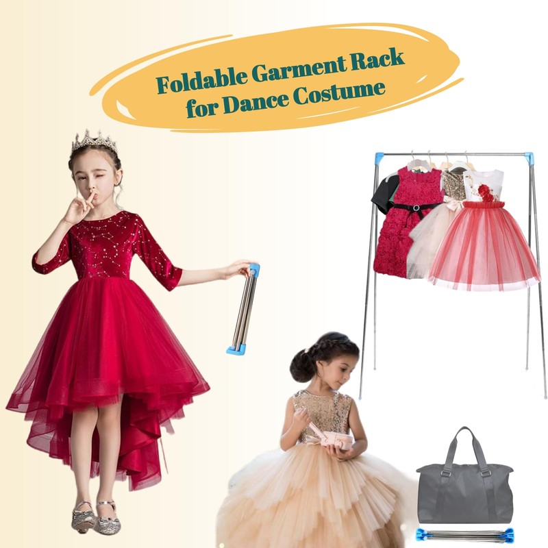 Portable Garment Rack for Travel, Mini Clothing Rack Foldable Compact
