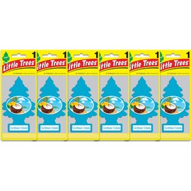 LITTLE TREES Car Air Freshener | Hanging Paper Tree for Home or Car | Caribbean Colada| 6 Pack