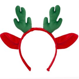 Mltao Deer Antlers Headband - Deer Costume for Women Adults Cute Deer Ears Head Band Fluffy Reindeer Antler Headbands Deer Costumes for Christmas Halloween Cosplay Party (Greed Horn Red Headband)