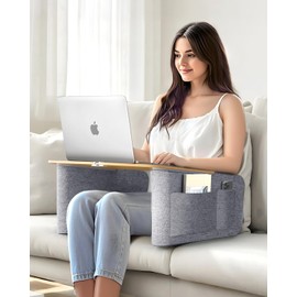 Lap Desk for Adults with Arm Rests,Ergonomic Laptop Pillow Stand for Bed,Couch,Floor,Large Table for Long Hours Work,Eating,Gaming,Reading and Writing,Lap Laptop Desk for College Dorm Room