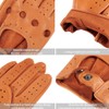 Harssidanzar Men's Leather Driving Gloves, Soft Unlined Gloves, GM026CA, Tan,