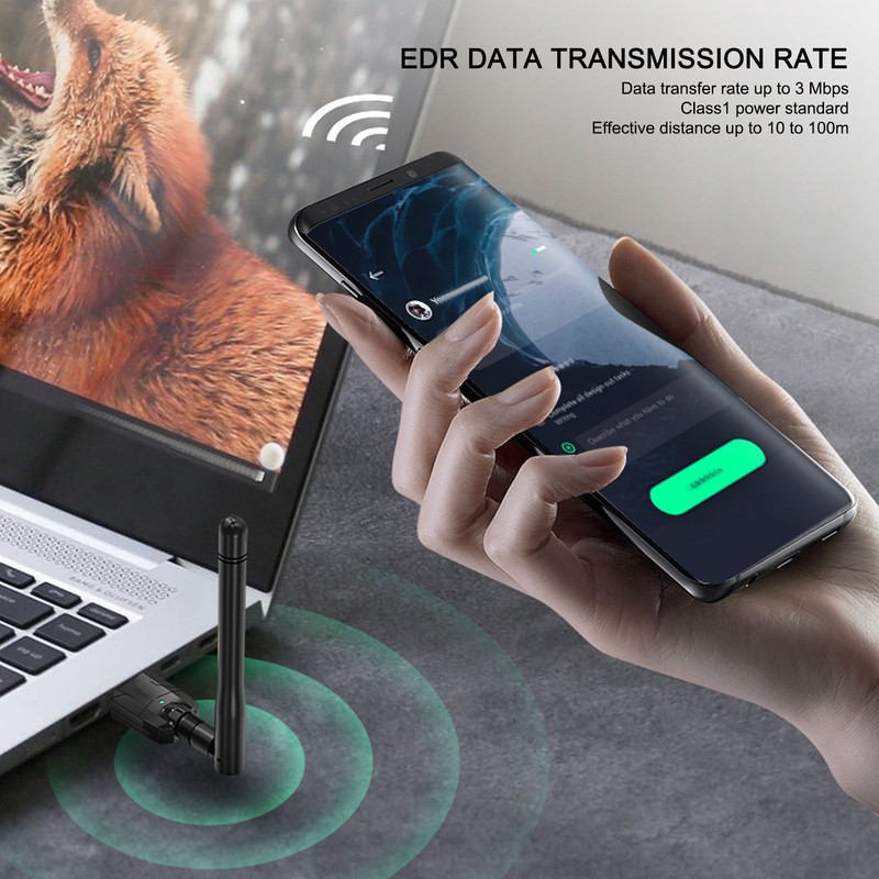 Bluetooth 5.1 Adapter Stereo Long Distance USB Wireless Sound Dongle