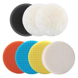 Aiyraa 7PCS Car Polishing Pads for Drill, Buffing Pads, 6 inch (150mm) Drill Polishing Kit, Foam Buffing Sponge Pads Set für Auto Polieren, Wachsen, Schleifen, Exzenterpolierer
