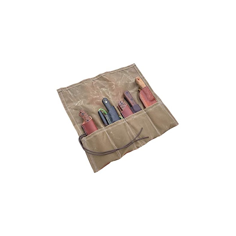 Bushcraft Knife Roll, Waxed Canvas Knife Roll, Tool Roll, Ferrier