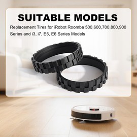 Robotic Vacuum Cleaner Rubber Replacement, Anti-Slip and Wear-Resistant Suitable for IRobot Roomba 500, 600, 700, 800, 900 Series and I3, I7, E5, E6 Series Models
