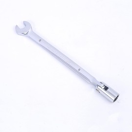 Leliafleury 8 mm Flexible Head Socket Wrench Combination Socket Spanner Chrome Vanadium Steel Metric Spanner Swivel Head and Fixed Open End Ratcheting Wrench Tool for Car Repair