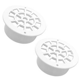 VYH 2-3/4" rain Gutter Drain Outlet with Filter Screen, Suitable for 3x4 or 3" Round Downspouts and 6" K-Type Aluminum rain gutters (White, 2 Pack)