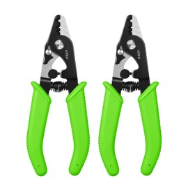 Duogalia 2 Pack VCFS-33 Fiber Optic Stripper 3 Port Hole Fiber Optic Stripping Tool with 6" handle - Hex Key Adjustable For Jacket, Buffer, and 125μm-250μm Coating Stripping(Green)