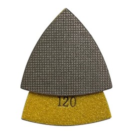 3" Triangular Diamond Grinding/Polishing Pads for Oscillating Multi-Tools, 3mm Segment Height, Electroplated, 120 Grit