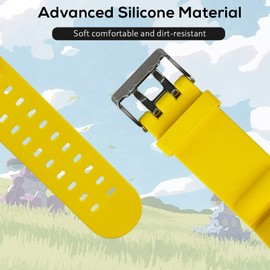 Chanvoo Soft Silicone Band Compatibile with Poke Go Plus + 2023, Protective Case Adjustable Wristband (Yellow)