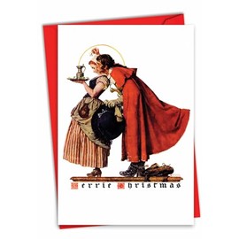 NobleWorks ''Rockwell Holidays'' Funny Merry Christmas Greeting Card, 5'' x 7'' (C6036FXSG)
