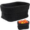 21 x 13 x 15.5 cm Wicker Basket, Black, Storage