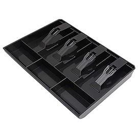 JAVERGGN Cash Register Drawer - Tray Replacement 4 Bill/3 Coin Cash Register Insert Tray,12.6 x 9.6 x 1.4Inch