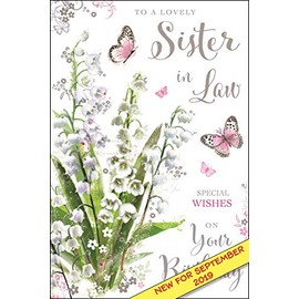 Sister-in-Law Artistic Birthday Card from the Secret Garden Range - Flowers & Butterflies - for Her