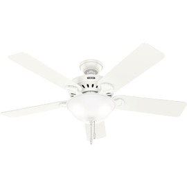 Hunter Fan 52 inch White Indoor Ceiling Fan with Lights and Pull Chain for Bedroom, Living Room/Family Room, Dining Room, Kitchen, Office (Renewed)