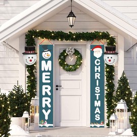 FUNPENY Snowman Christmas Porch Light Covers, Christmas Outdoor Decoration Holiday Light Covers for Porch Lights, Garage Lights, Large Light Fixtures