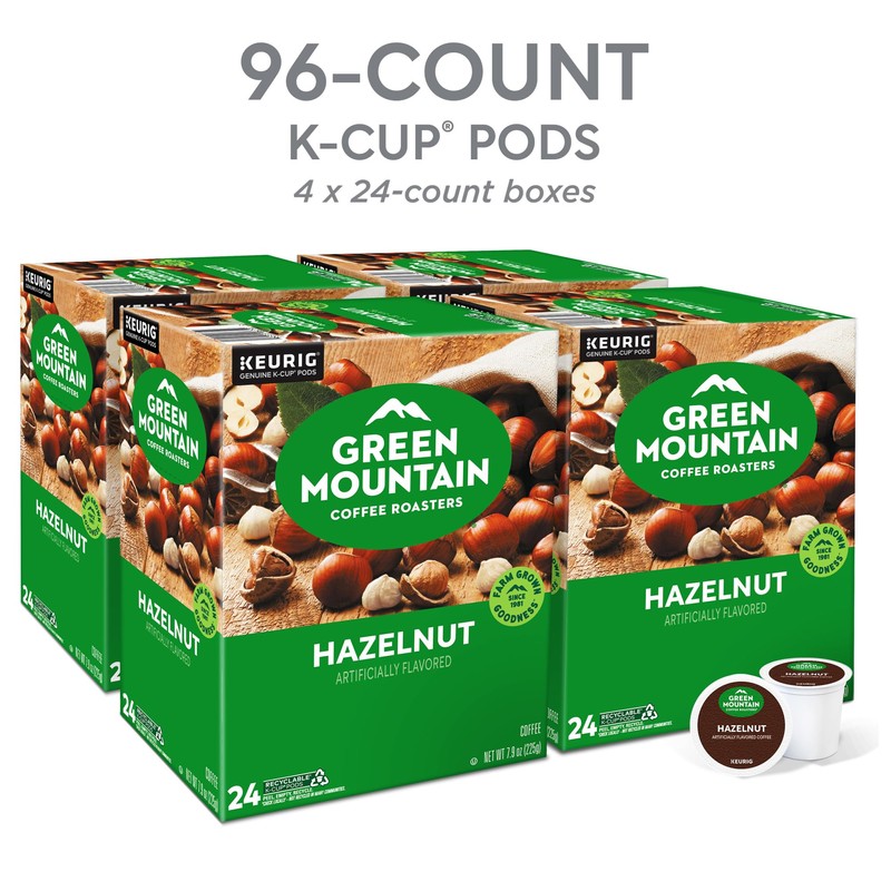 Green Mountain Coffee Roasters Hazelnut Coffee, Keurig Single-Serve K-Cup pods,