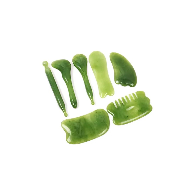 Set De 7 Piezas Gua Sha Para Masajear Relajar Facial