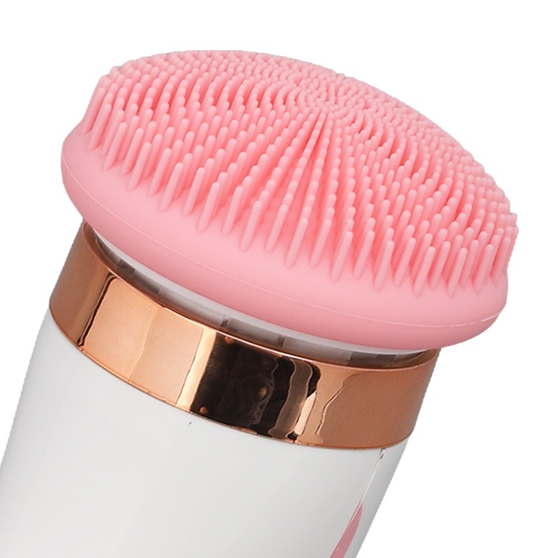 Electronic Facial Brush Reduce Fatigue Silicone Head Jadestone Roller Massaging