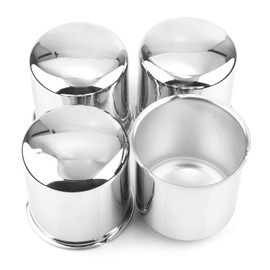 GTownWorks 4Pcs 3.27inch Trailer Wheel Center Caps Fit 3.27" Center Bore Truck Trailer RV SUV Wheels Rims, Carbon Steel Chrome Silver Hub Covers