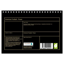 American Football - Power (Tischkalender 2026 DIN A5 quer), CALVENDO Monatskalender