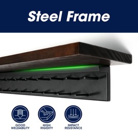 J JACKCUBE DESIGN Trophy and Medal Display Shelf, 36 Inch long Organizer with 29 Hooks, Wall Mounted Marathon Race Sports Gymnastics Medals Ribbons Awards Display Holder Rack- MK899B