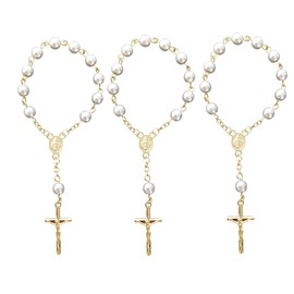 Noguez. Recuerdos de Bautizo, Decenarios Católicos para Recuerdos, Rosarios Católicos, Decenarios para Recuerdos, Recuerditos. (Dorado)