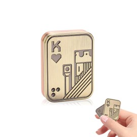 Metal Poker Fidget Slider for Adults, Portable Push Card Stress Relief Anxiety Magnetic Haptic Blocks Slider Cool Gadgets EDC Fidget Toy ADHD Autism Sensory Toys, Gifts for Boyfriend Father (02)