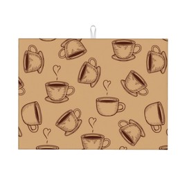 Absorbent Dish Drying Mat For Kitchen Counter, Coffee Microfiber Dish Drying Pad, Kitchen Gadgets For Easy Clean Multi-Use