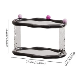 Perfeclan Make-up-Organizer, Parfüm-Display-Rack, Arbeitsplatte, Desktop, Schlafzimmer, Badezimmer, Halter, Organisation, Multifunktions-Wohnheim-Vitrine, Schwarz