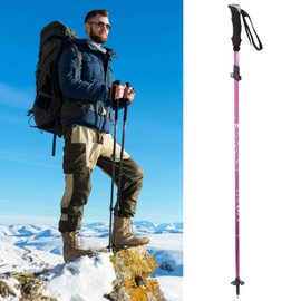 Trekking Poles Lightweight, Collapsible Hiking Poles, Trekking Poles, Walking Sticks, Backpacking Gear, 5 Section Collapsible Aluminum Alloy Adjustable Folding Cane for Outdoor Hiking(Purple)
