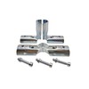 Pipe Connector, 4-Way Metal Clamp Fittings, Fit for 1" (O.D.
