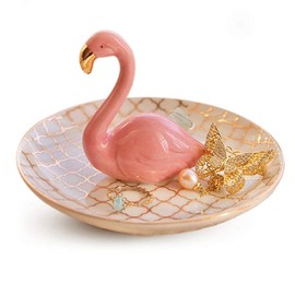 Titanape Flamingo Gifts for Women, Flamingo Ring Holder Trinket Dish, Ring Dish for Ring Necklace Earring Jewellery Holder, Birthday Christmas Valentine Gifts for Women Friend Mum Daughter