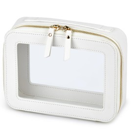 Clear Makeup Bag Skincare Bag Waterproof Cosmetic Case Travel Toiletry Bag Car Essentials and Organiser with Double Zippers