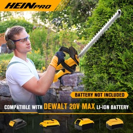 HEINPRO Cordless Hedge Trimmer 22-Inch Compatible with DEWALT 20V MAX Battery, Electric Hedge Trimmer Cordless, Bush Trimmers for Garden, Battery Powered Hedge Trimmers (Tool Body Only)