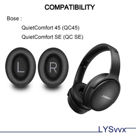 QC45 Ear Pads - Replacement Earpads for Bose QuietComfort 45 and QC SE Headphones(Black)