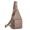 Kattee Small Leather Sling Bag for Women with RFID Blocking,Khaki
