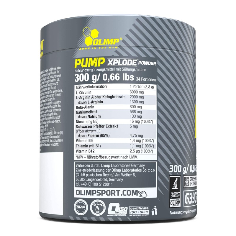 Olimp Pump Xplode Powder Cola 300g Pre Workout Booster