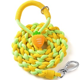Handmade 5ft Braided Cotton Dog Leash,Durable and Stylish, Ideal for Medium to Large Dogs, Avocado (Carrot)