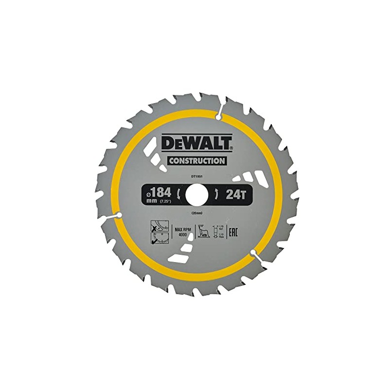 Dewalt Circular Saw Blade – Pack of 1, Silver, Yellow,