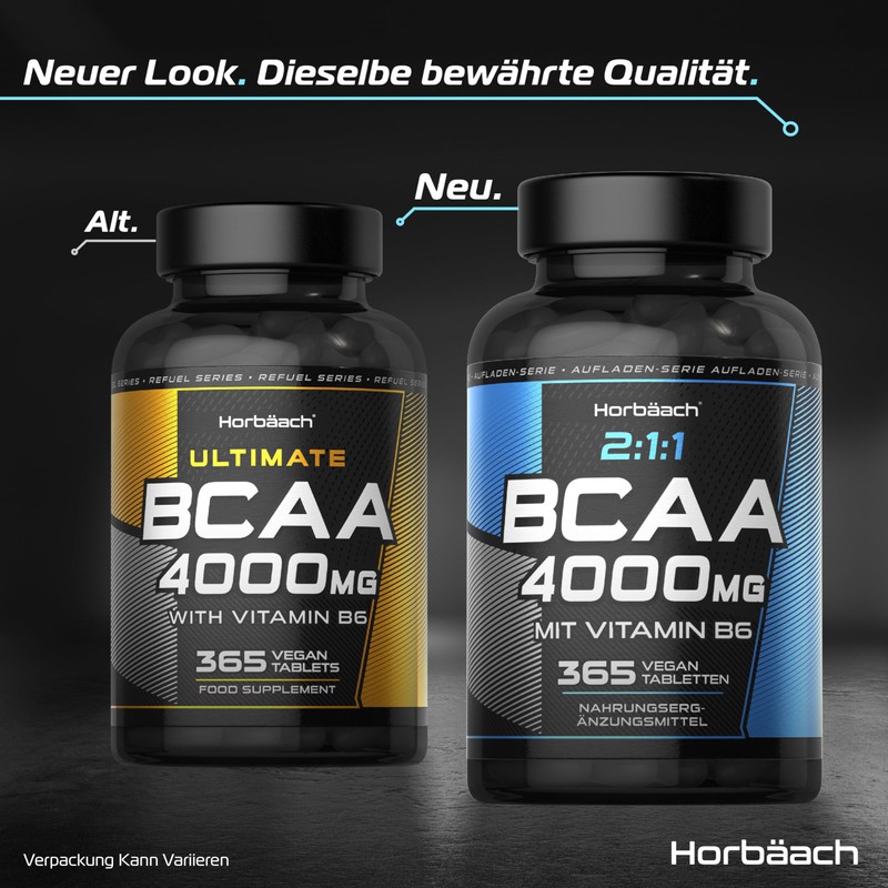 BCAA Tabletten 4000mg (pro Portion) | 365 Vegane Stück |