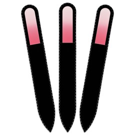 Mont Bleu Rainbow Glass Nail File in Black Pouch - Czech Tempered Glass - Handmade in Bohemia-Czech Republic - Glass Fingernail File for Manicure Nail Care