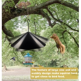 Queension Squirrel Baffle Wrap Guard Around Protects Hanging Bird Feeders for Outdoor Shepherd’s Hook, Save Bird Houses from Squirrels, Raccoons, and Rodents - Hang Mount 19 Inch 1pcs
