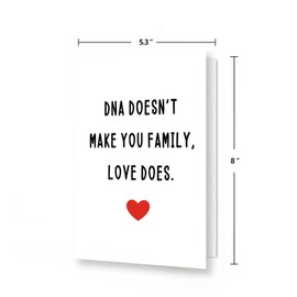 Zyulin Funny Bonus Dad Card for Fathers Day, Fathers Day Card for Stepdad, Dad Birthday Gifts from Stepdaughter Stepson, Step Father's Day Card, Dna Doesn't Make You Family, Love Does