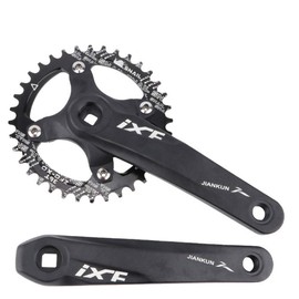 ZTZ Mountain Bike 170mm Square Crankset with 104 BCD 32/34/36/38T Chainring,Aluminum Alloy MTB Crank Round Chainring and Crank, fit Shimano, SRAM, FSA (Black, 38T)