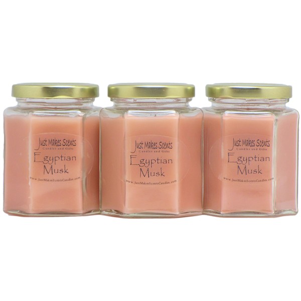 3 Pack - Egyptian Musk Scented Blended Soy Candles | Hand Poured in The USA by Just Makes Scents